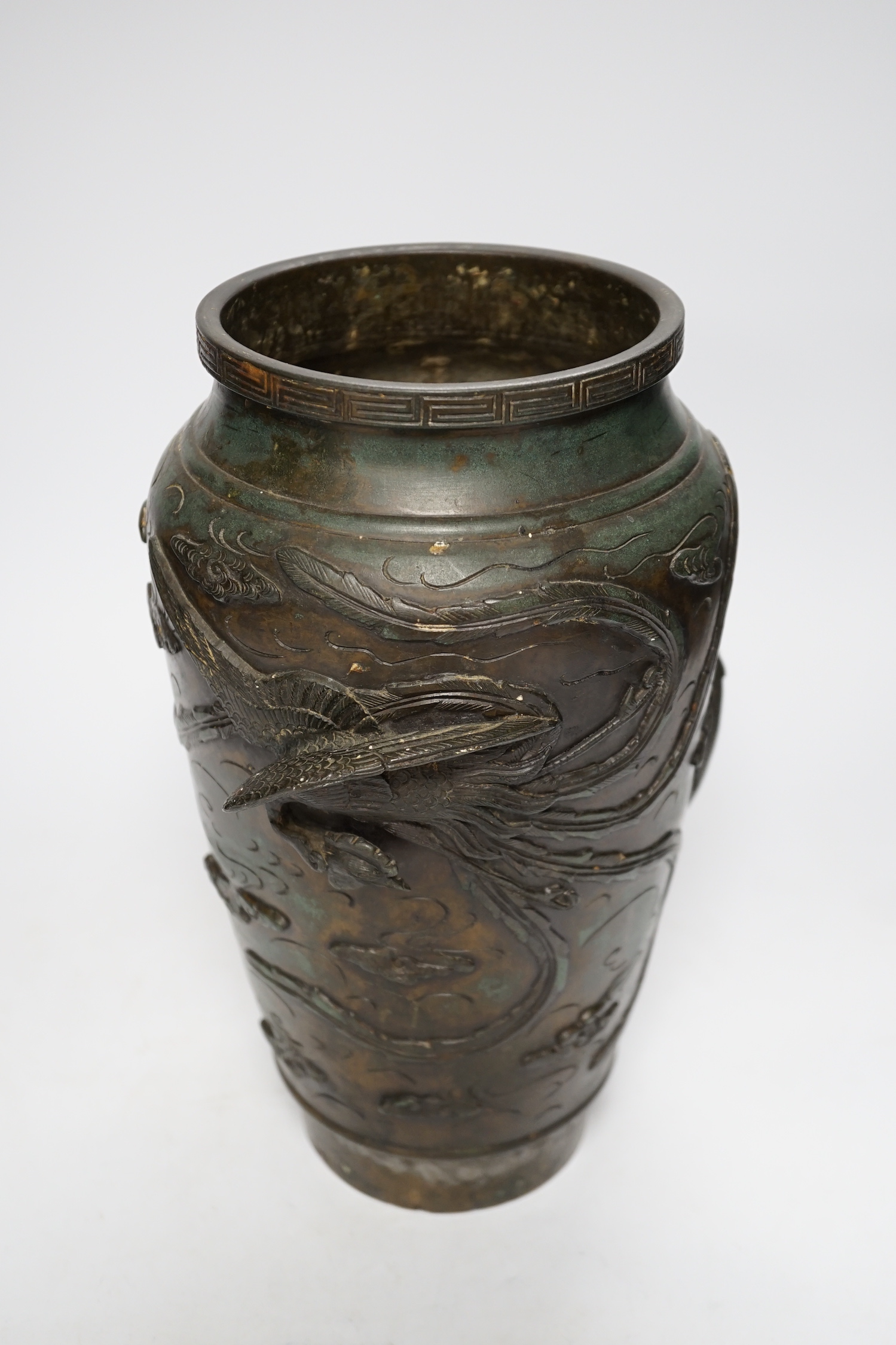 A Japanese bronze ‘dragon’ vase, early 20th century, 29cm